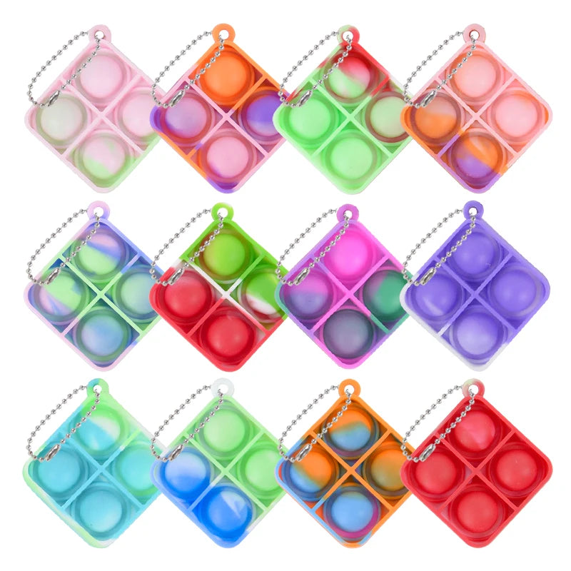 10-30Pcs Mini Pop Keychain Fidget Toys – Party Favor Pack for Kids