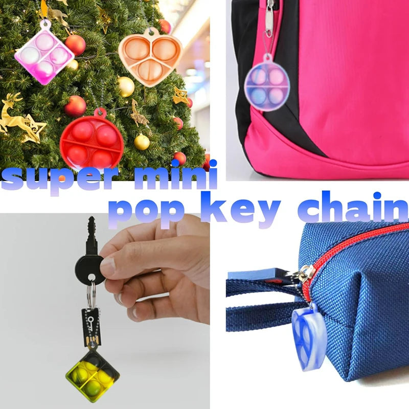 30PCS Mini Pop Keychain Fidget Toy Set – Party Favor Pack