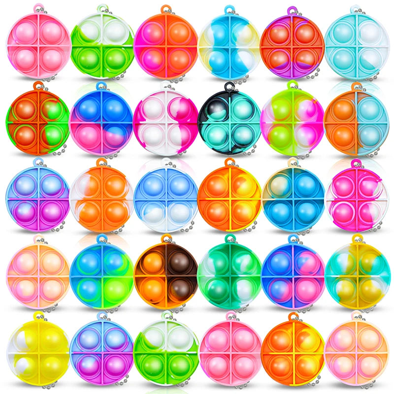 20PCS Mini Pop Fidget Keychain Toys – Party Favor Set