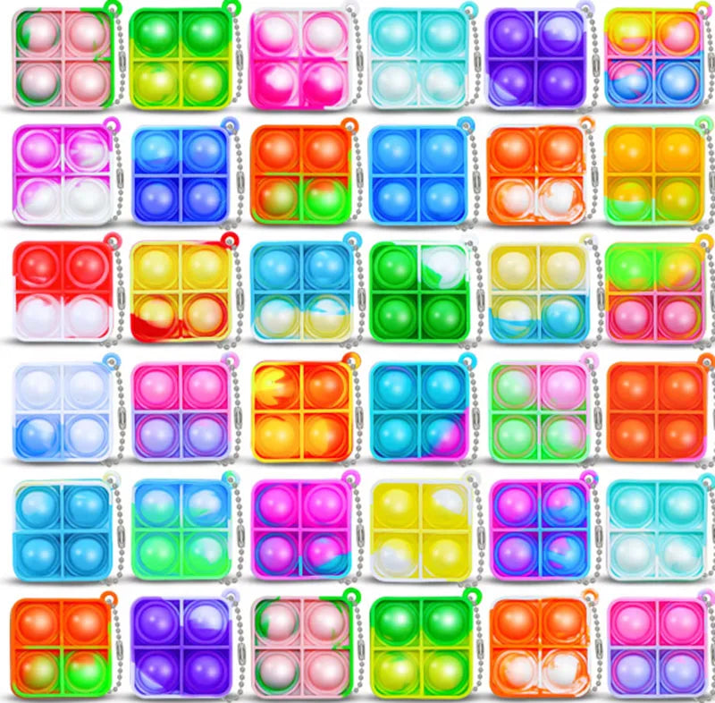 20PCS Mini Pop Keychain Fidget Toy Set – Classroom Prize & Party Favor Pack