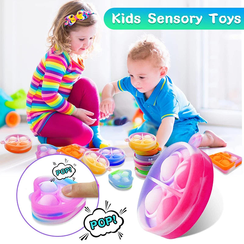 20PCS Mini Pop Fidget Keychain Toys – Party Favor Set
