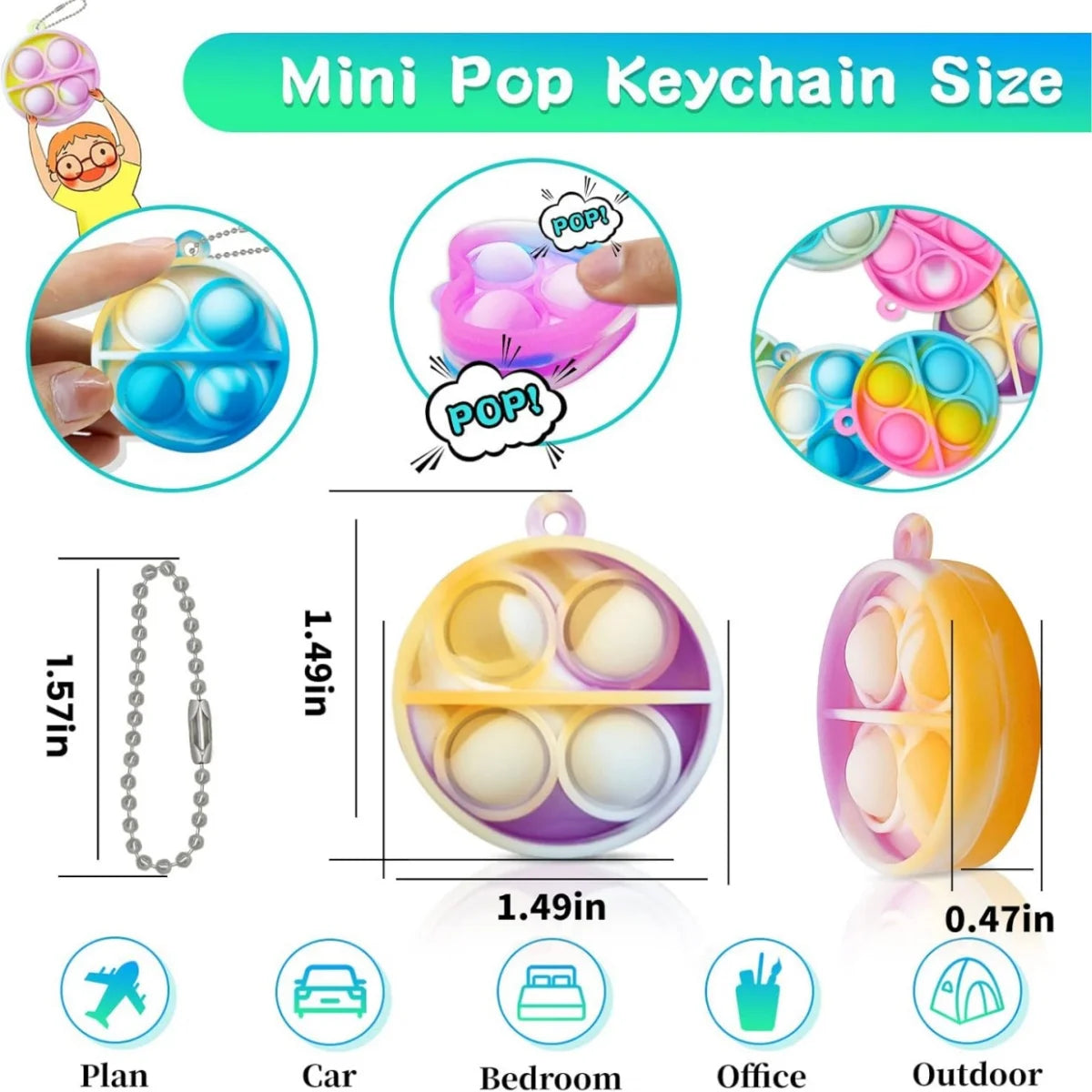 10-50PCS Kids Party Favors Toys Pack Mini Pop Keychain Bulk Packs Toy Classroom Easter Eggs Fillers