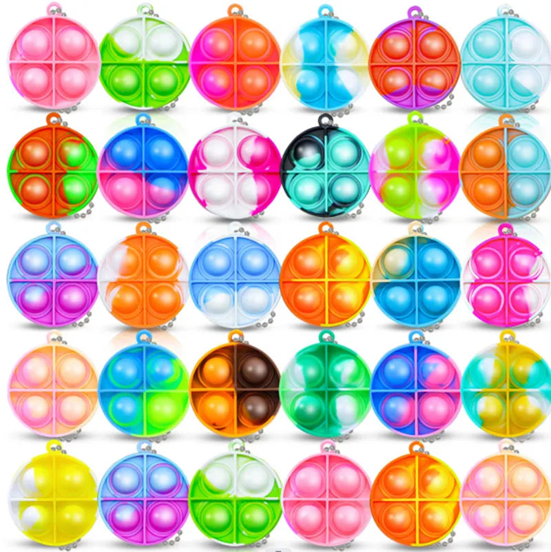 20PCS Mini Pop Keychain Fidget Toy Set – Classroom Prize & Party Favor Pack
