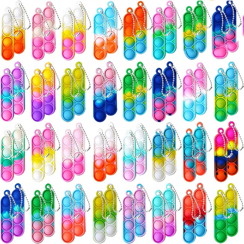 20PCS Mini Pop Fidget Keychain Toys – Party Favor Set