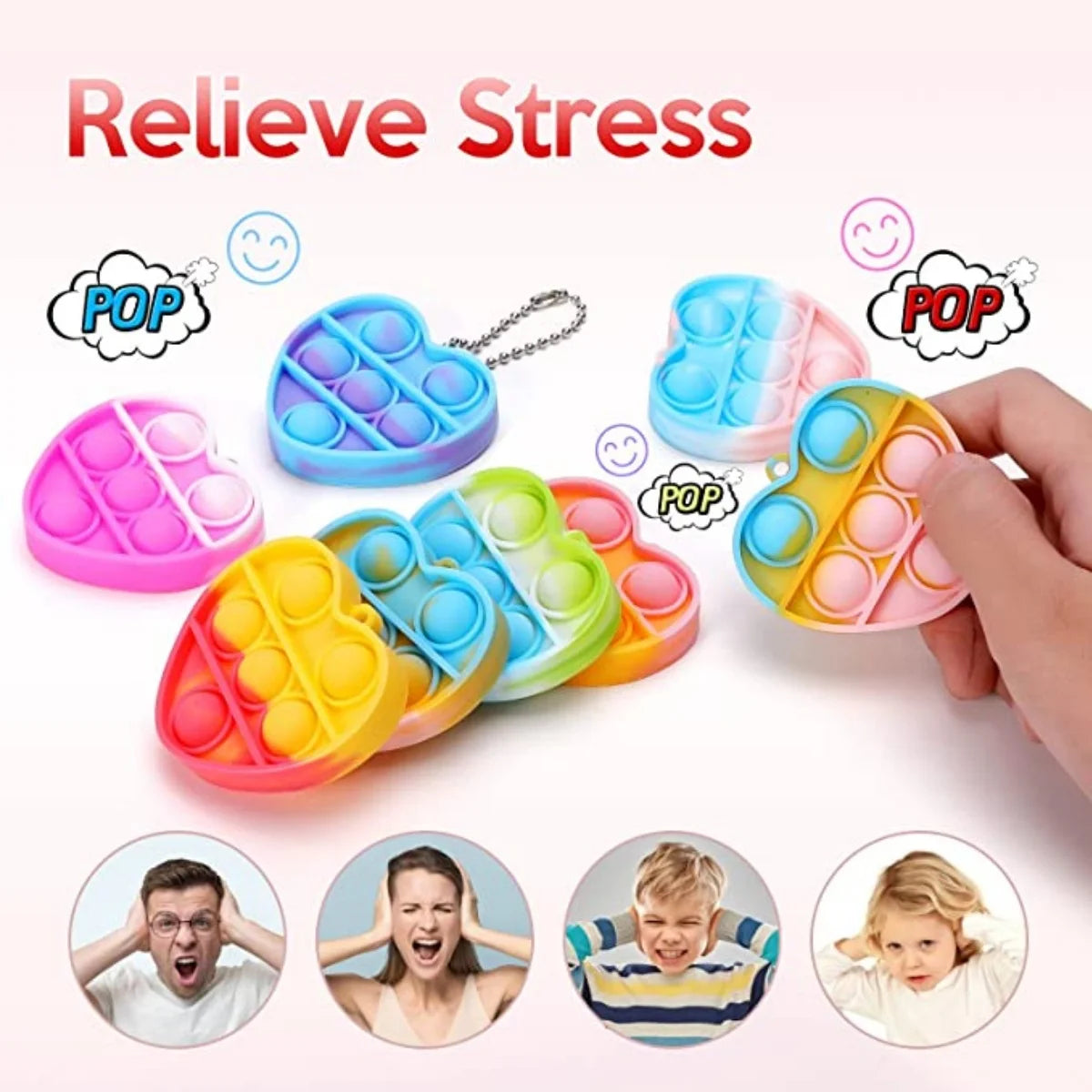 10-50PCS Kids Party Favors Toys Pack Mini Pop Keychain Bulk Packs Toy Classroom Easter Eggs Fillers