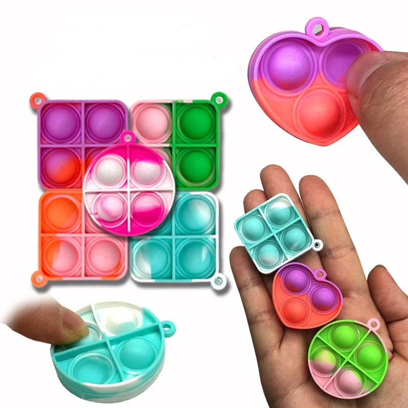 20PCS Mini Pop Keychain Fidget Toys – Classroom Prizes & Party Favor Pack