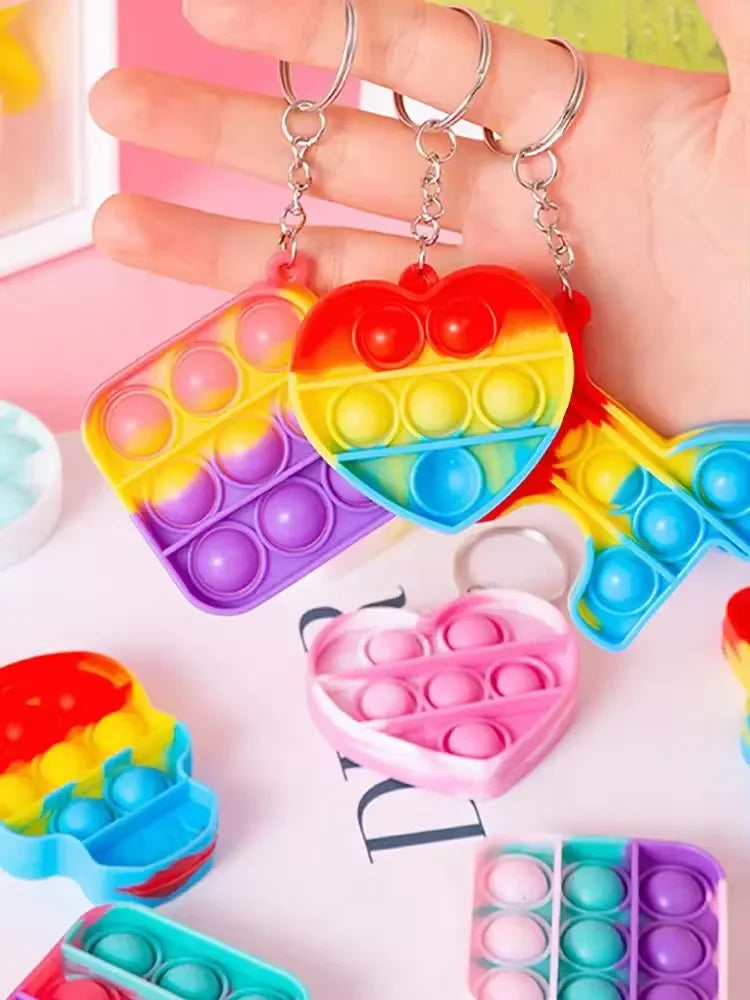 20PCS Mini Pop Keychain Fidget Toy Set – Classroom Prize & Party Favor Pack