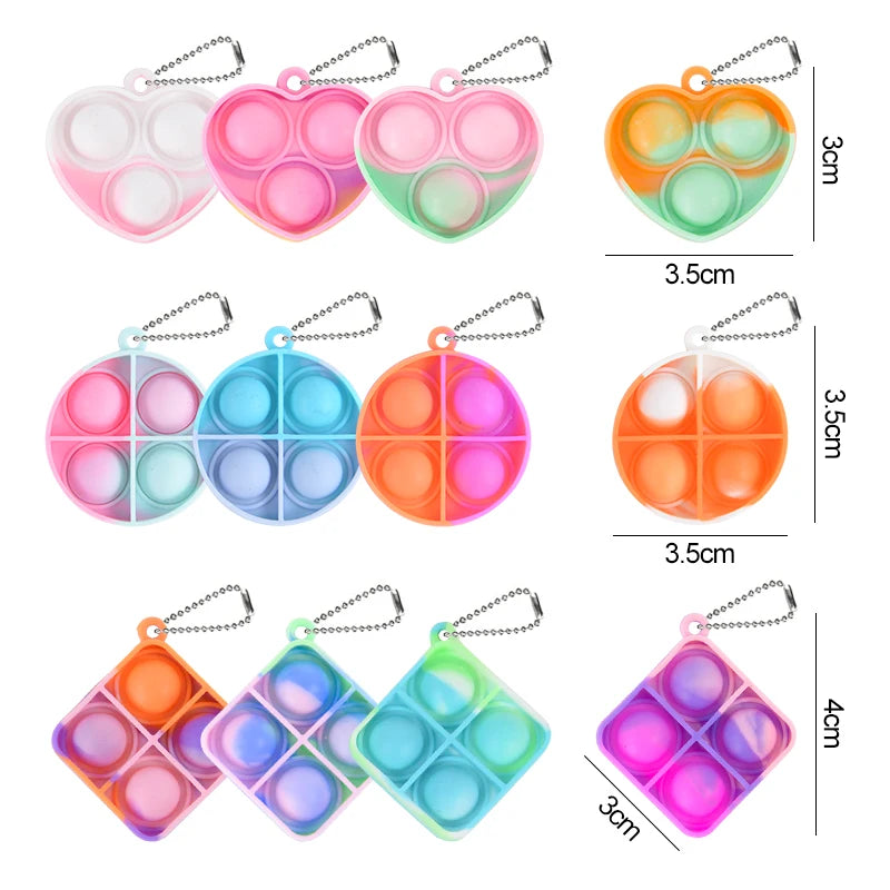 10-30Pcs Mini Pop Keychain Fidget Toys – Party Favor Pack for Kids