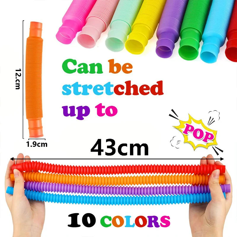 Pop Tube Fidget Toy Set (5/10/20/30PCS) – Stretch & Pop Toys for Kids