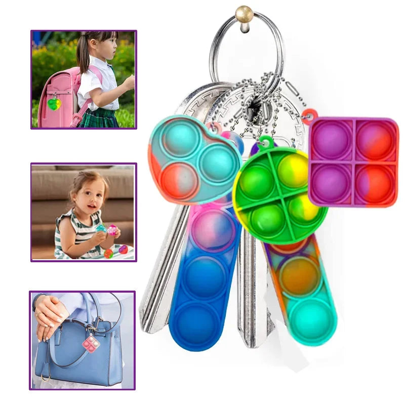 30PCS Mini Pop Keychain Fidget Toy Pack – Party Favor Set