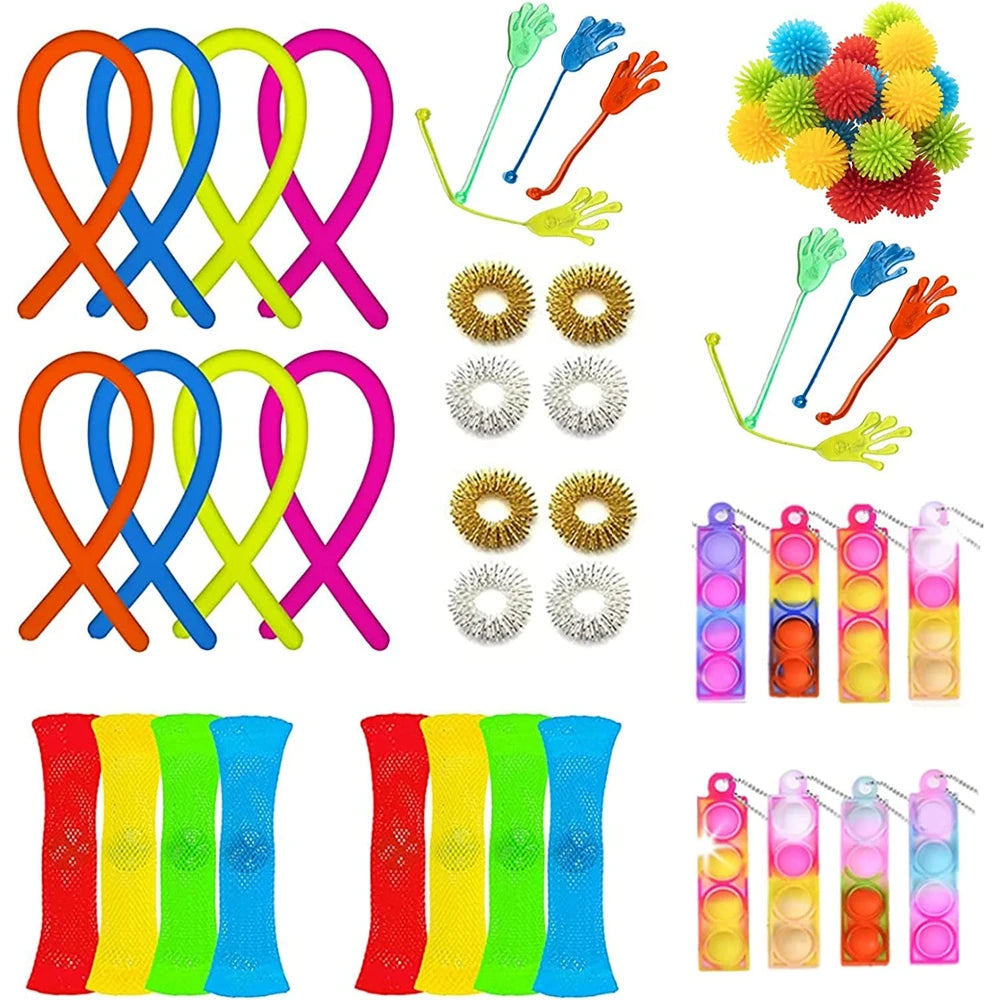 48PCS Mixed Finger Fidget Toys Set – Bulk Party Favor Pack for Kids