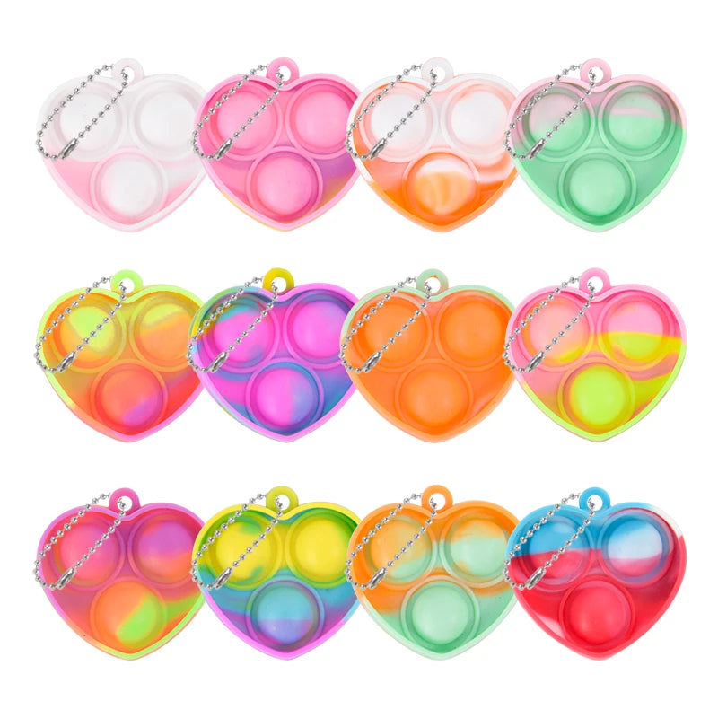 10-30Pcs Mini Pop Keychain Fidget Toys – Party Favor Pack for Kids