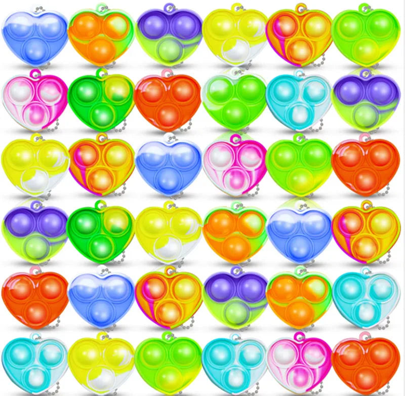 20PCS Mini Pop Keychain Fidget Toy Set – Classroom Prize & Party Favor Pack