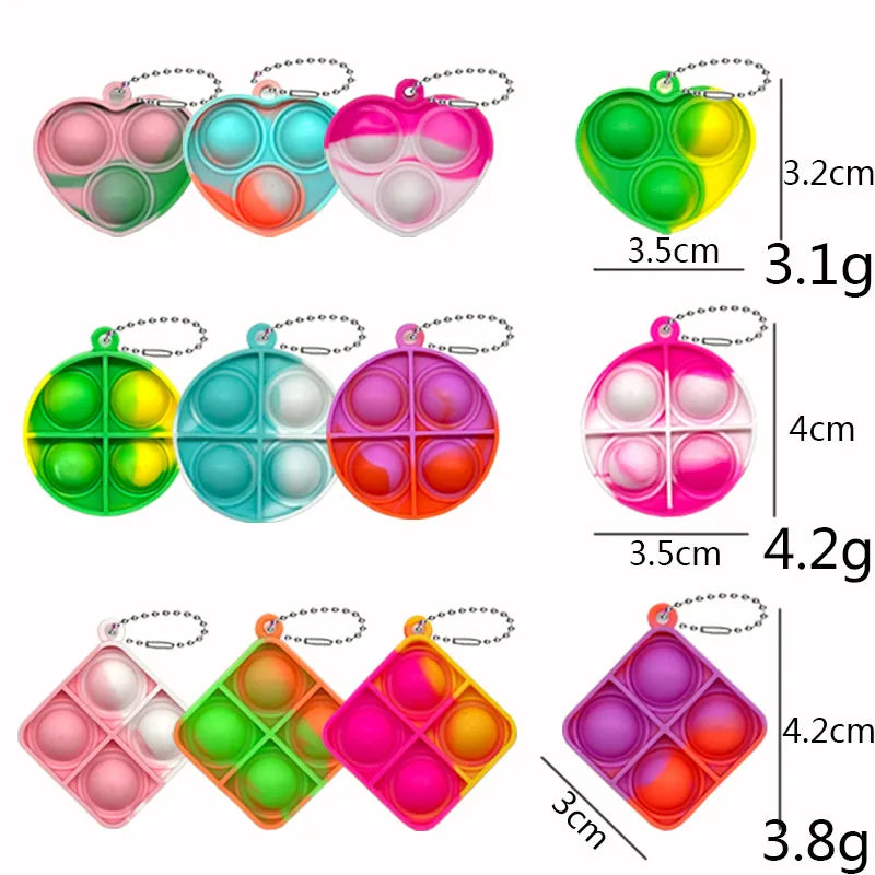 20PCS Mini Pop Keychain Fidget Toys – Classroom Prize & Party Favor Set