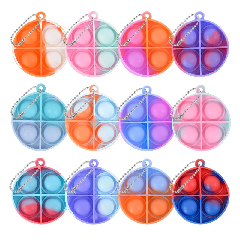 10-30Pcs Mini Pop Keychain Fidget Toys – Party Favor Pack for Kids