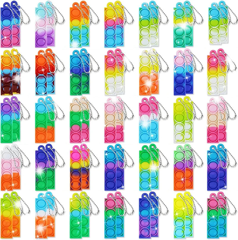 20PCS Mini Pop Fidget Keychain Toys – Party Favor Set