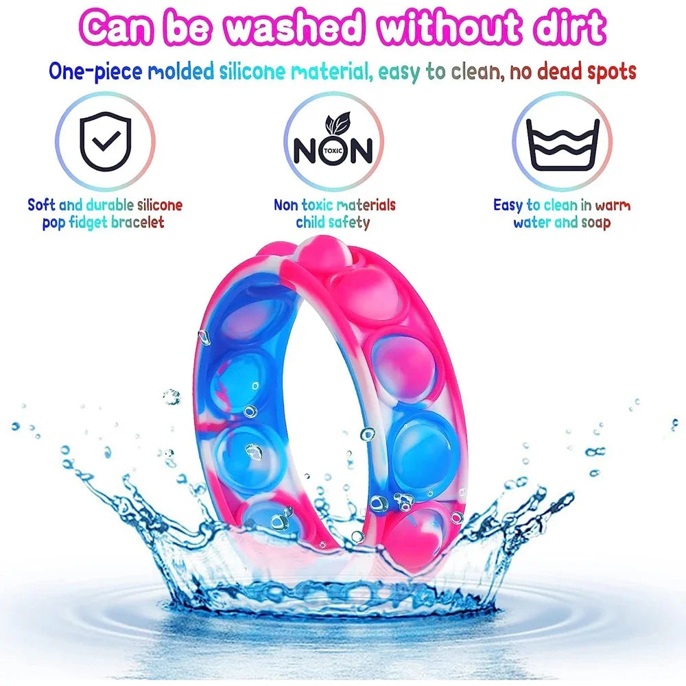 Pop Bubble Fidget Bracelet – Push Pop Wrist Toy for Kids