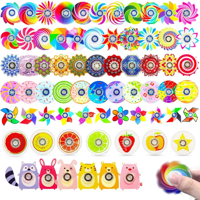 Random Mini Fidget Spinner Toy Pack – Bulk Party Favor Set for Kids