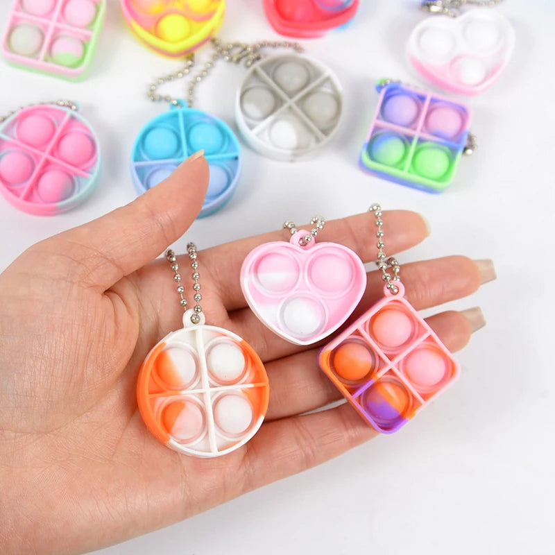 10-30Pcs Mini Pop Keychain Fidget Toys – Party Favor Pack for Kids