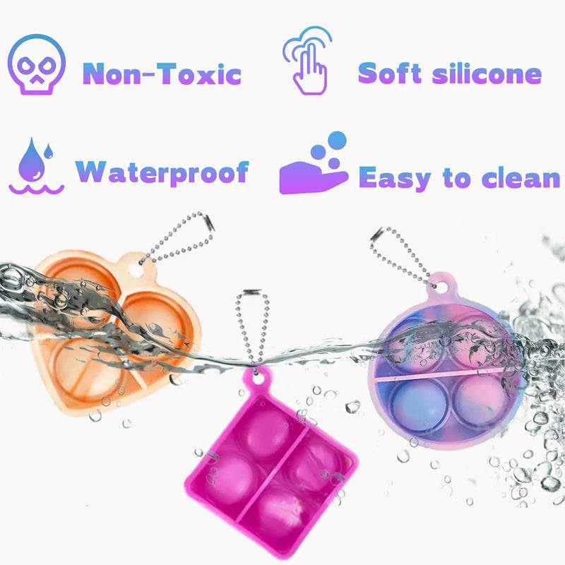 30PCS Mini Pop Keychain Fidget Toy Set – Party Favor Pack